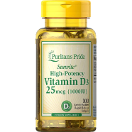 Puritan’s Pride Vitamin D3 25 mcg 10,00 IU 100 Softgels