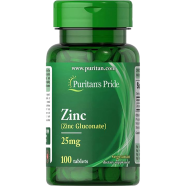 Puritan's Pride Zinc Gluconate 25 mg 100 Tablets