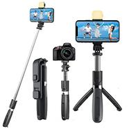 Q07 Selfie Stick Foldable Mini Tripod with Fill Light Bluetooth Remote Shutter Retractable Rod for Phone