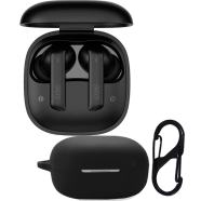 QCY HT05 Melobuds ANC True Wireless Earbuds - Black And Earbuds Silicone Cover Black