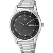 Q And Q Analog Day Date Wrist Watch For Men - Silver - A210J205Y