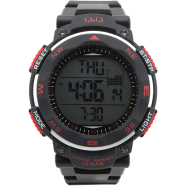 Q And Q Digital Black And Red Combination Watch For Men - M124J001Y