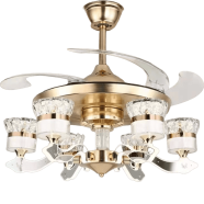 Qulik 48 Inch Ceiling Fan (Black and Golden) - Q-6221-8