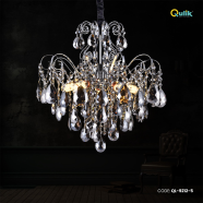 Qulik 5 Light Ceiling Pendant in Polished Chrome With Crystal Decoration - QL-9212-5