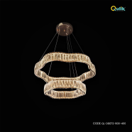 Qulik Double Tier Wave Luxury LED Crystal Chandelier Pendant Light - QL-D8872-600-400
