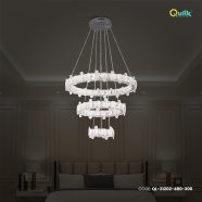 Qulik Modern Chandelier Decorative 3-Layer Ring LED Ceiling Light - QL-31202-480-300