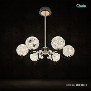 Qulik Modern Crystal Chandelier 6 Circle-Shaped Hanging LED Ceiling Light - QL-3319-700-6