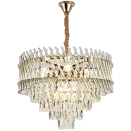 Qulik Modern Stainless Steel K9 Crystal Chandelier Gold Finish Ceiling Light - QL-5516-600