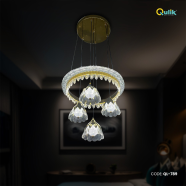 Qulik Petal-Shaped Crystal Hanging LED Chandelier - QL-789 image