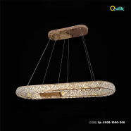 Qulik Rectangular Loop Luxury LED Crystal Chandelier Pendant Light - QL-C005-1000-300 image