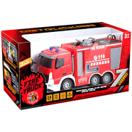 RC Fire Truck Rechargeable 2.4GHz Water Spray 7 Channel Remote Control Fire Rescue Toy Truck for Kids - 624-3