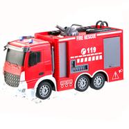 RC Fire Truck Rechargeable 2.4GHz Water Spray 7 Channel Remote Control Fire Rescue Toy Truck for Kids - 624-3