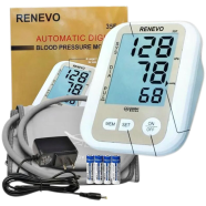 RENEVO Fully Automatic Portable Digital Blood Pressure Monitoring Machine with Smart MDD Technology - Arm Size 22-32cm