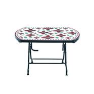 RFL Dining Table 4 Seat Semi Oval S/L Print Pink-Black - 881426