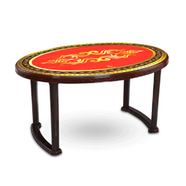 RFL Dining Table 6 Seat Oval P/L Print Rock 1-RW - 891207