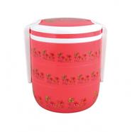 RFL Round Tiffin Box 3 Bati With Handle - Light Pink - 891211
