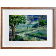 Rainy day Watercolor - (27x20)inches