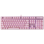 Rapoo V500PRO Pink Backlit Brown Switch Gaming Mechanical Keyboard-Pink