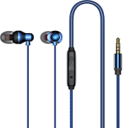 Recci REP-L35 Earphones13mm Brass Horn Shocking Sound Noise Reduction 3.5mm Gold Plug