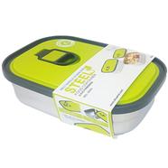 Rectangle Stainless Steel Food Container Lunch Box Tiffin Box 680ml- 1 pcs image
