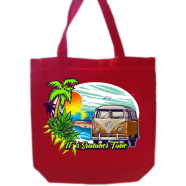 Red Fashionable Canvas Tote Bag With Zipper (RS-023)