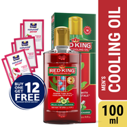 Red King Men's Cooling Oil 100ml (FREE 12 pcs Damage Repair Shampoo)