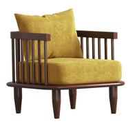 Regal Wooden Single Sofa - Havana - SSC-351-3-1-20(Fabric -SF-2120) | - 992094