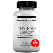 Research Labs Thyroid Support Plus Iodine Supplement - Energy Metabolism Focus - 60 Capsules -523339815