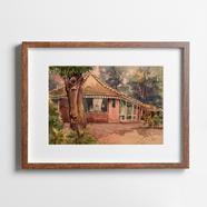 জলরঙে ধানমণ্ডি লেকের রেস্তোরা - (20x14)inches icon