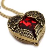 Retro Long Short Necklace Heart-shaped