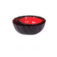 Rfl Bakul Bowl 3 Pcs Set - Red And Black - 76892