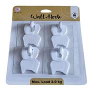 Rfl Cat Wall Hook 4 Pcs Set - White - 937043