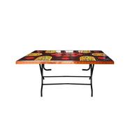 Rfl Deco Table 6 Seat S/L Print Runner-Sandal Wood - 914705
