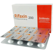 Rifamax 200 mg Tablet 8's Strip