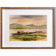 Riverscape Watercolor - (16x13)inches