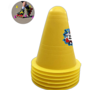 Roller Skate Training Obstacle Cones Marker Yellow - 6 Pcs