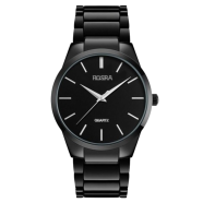 Rosra Fashion Stainless Steel Quartz Casual Wrist Watch For Man-Black - Watch 