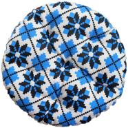 Round Chair Cushion, Cotton Fabric, Blue And Black 14x14 Inch - 79303 icon