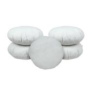 Round Fiber Cushion, Tissue Fabric, White16x16 Inch Set of 5 - 77731