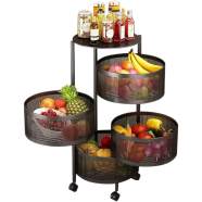 Round Floor 4-Tier Rolling Fruit and Vegetable Basket Storage Shelf Vegetable Rack icon