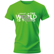 Round Neck T Shirt Green (The World Is Yours)