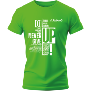 Round Neck T Shirt Green (Never Give Up)
