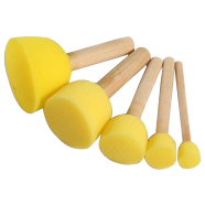 Round Stencil Sponge Dabber with Wooden Handle - 5 Pcs