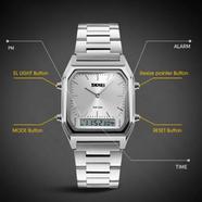 SKMEI Alloy Case Waterproof Luminous Classic Quartz Digital Dual Display Watch image