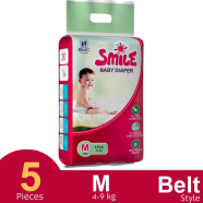 SMC Smile Belt System Baby Diaper (Size-M) (4-9kg) (5Pcs)