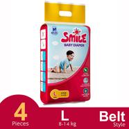SMS Smile Belt System Baby Diaper (Size-L) (8-14kg) (4Pcs)