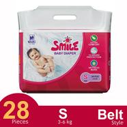 SMS Smile Belt System Baby Diaper (Size-S) (3-6kg) (28Pcs)