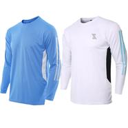 SMUG Premium Full Sleeve T-Shirt Fabric soft And comfortable - 2 pis Combo - Sky Blue and White Colour