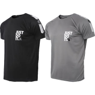 SMUG Premium Men's T-shirt -Combo 2 Pcs - Black , Grey Colour