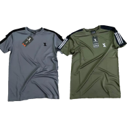 SMUG Premium T-Shirt Fabric soft And Comfortable Combo - Olive, Grey